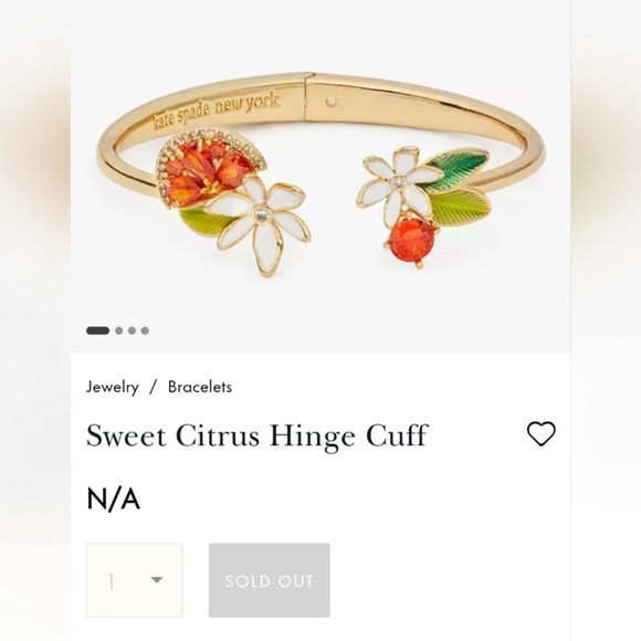 ✨️🍊 Kate Spade Sweet Citrus Hinge Cuff bracelet ➕️ Earring Bundle ✨️🍊 - Picture 7 of 10